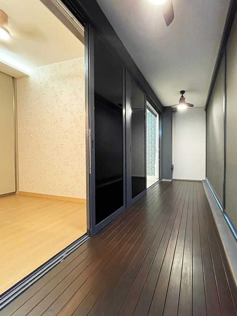 Scandinavian Living Room with TV Console and Feature Wall