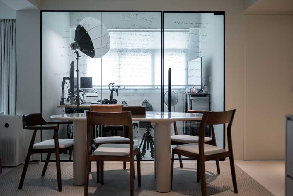 Minimalist Study with Desk and Computer