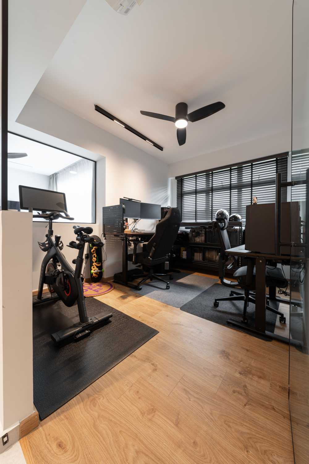 Modern Study with Storage Cabinets and Lighting