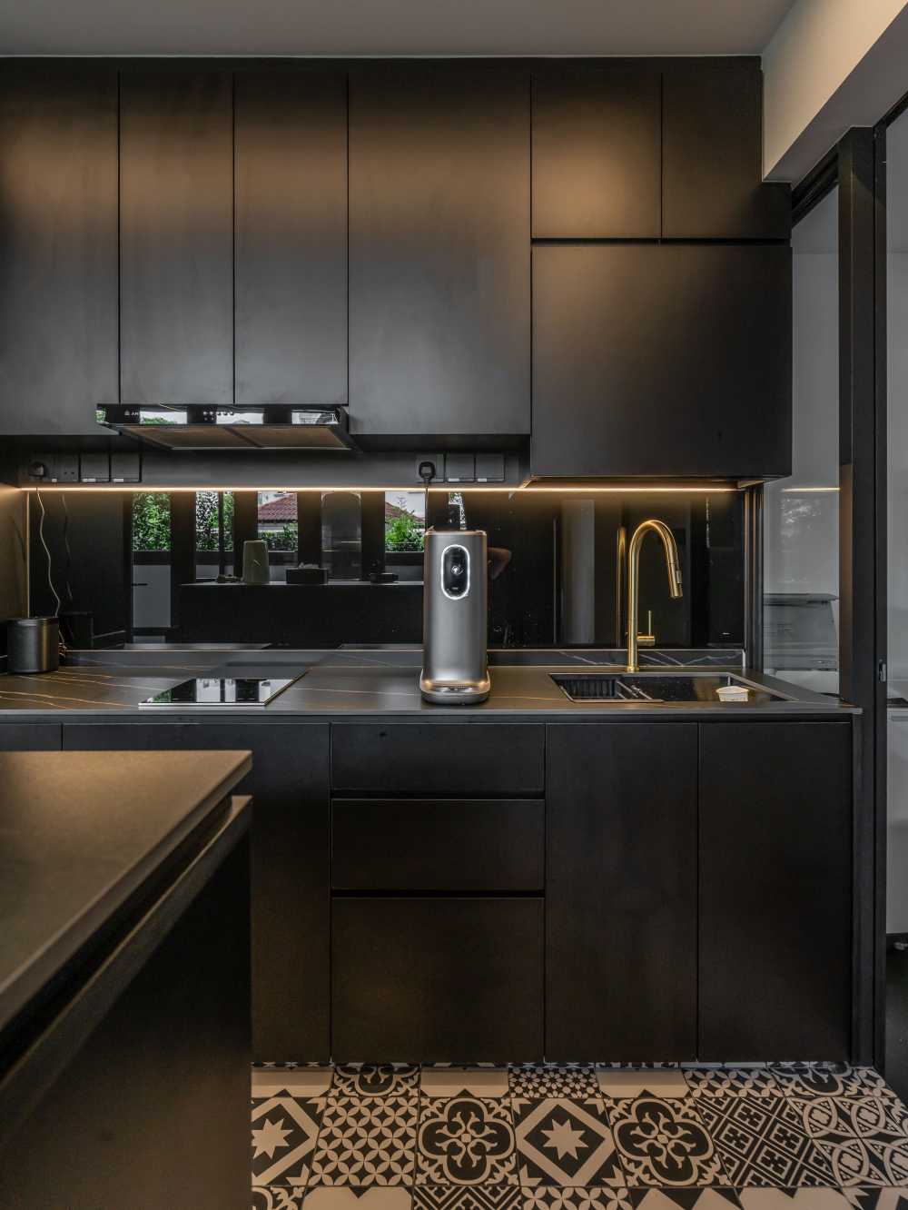 Modern Kitchen with Countertop and Vinyl Flooring
