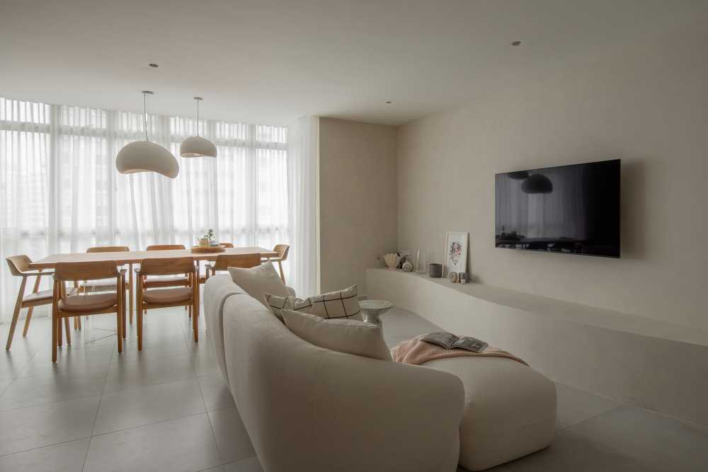 Modern Living Room with Ceiling Light and Downlights