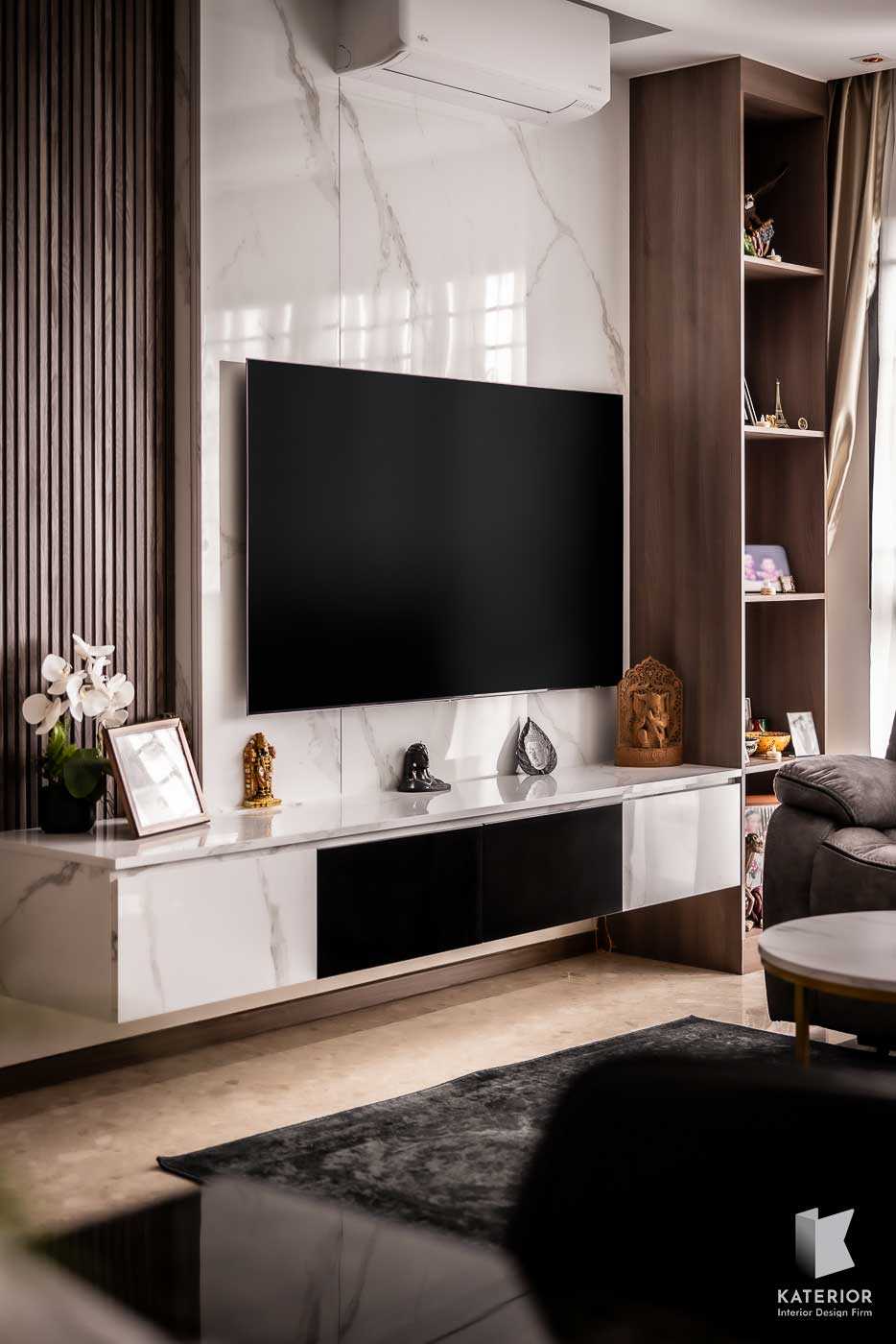 Modern Living Room with TV Console and Feature Wall