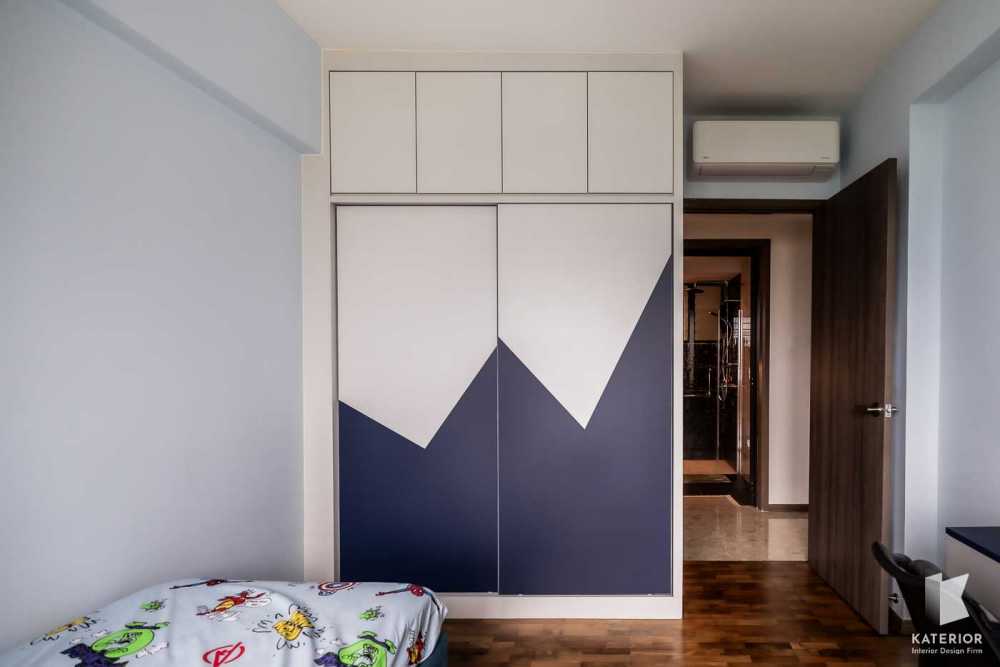 Modern Bedroom with Parquet Floor and Wood Flooring