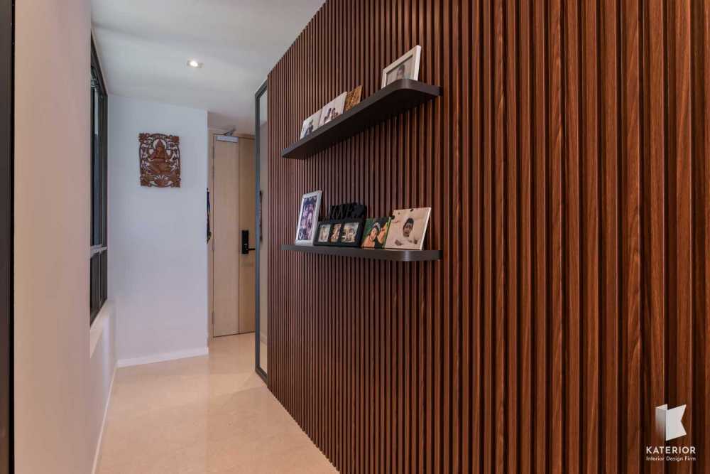 Country Foyer with Feature Wall and Wood Feature Wall