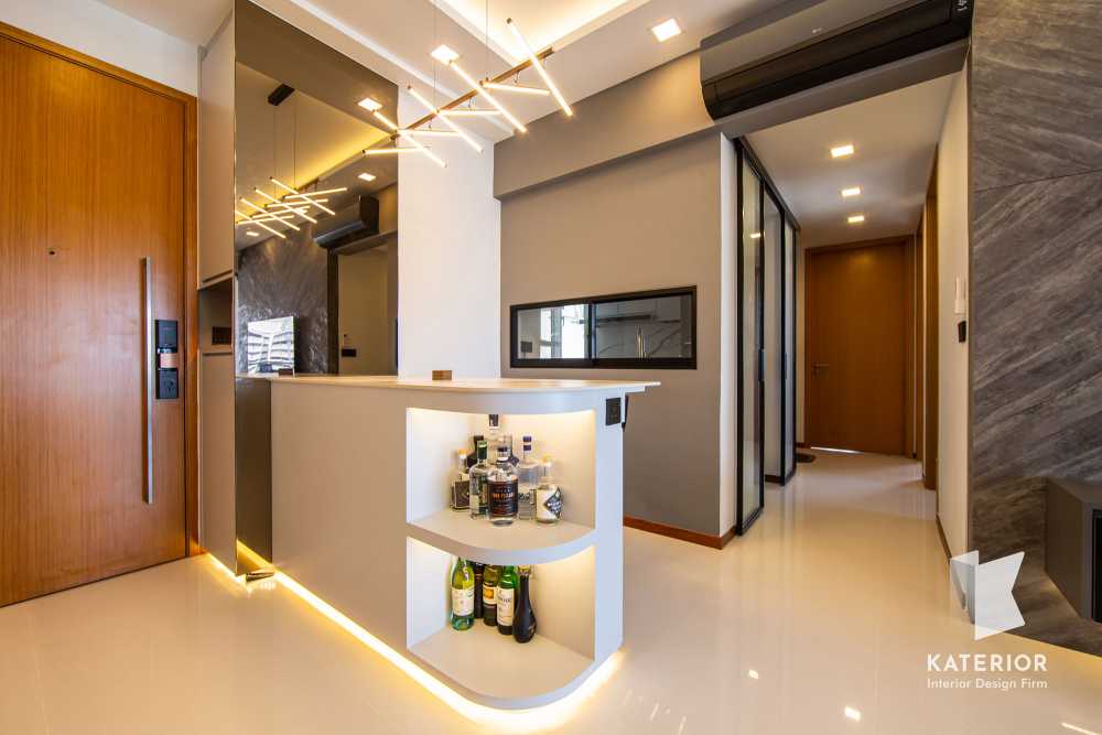 Contemporary Dining Room with Cove Lighting and Dining Table