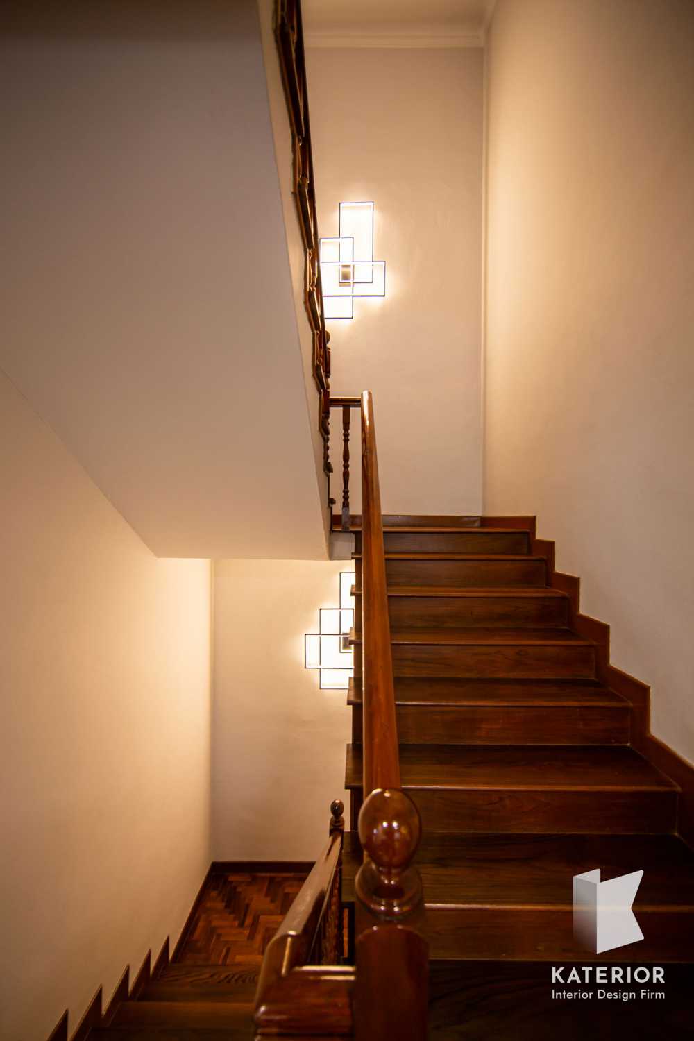 Country Hallway with Staircase and Paintings