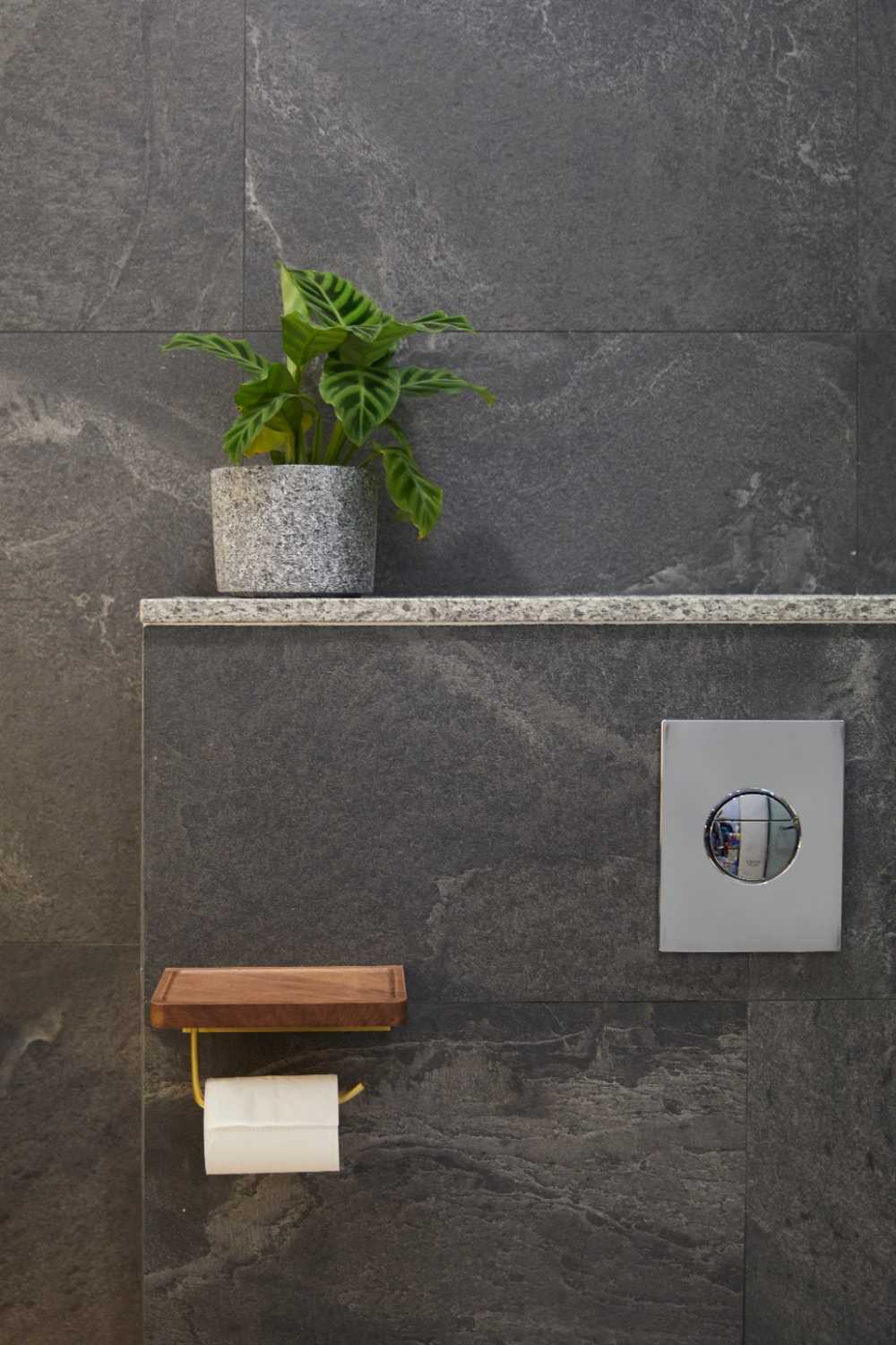 Minimalist Bathroom with Mirror and Shower Screen