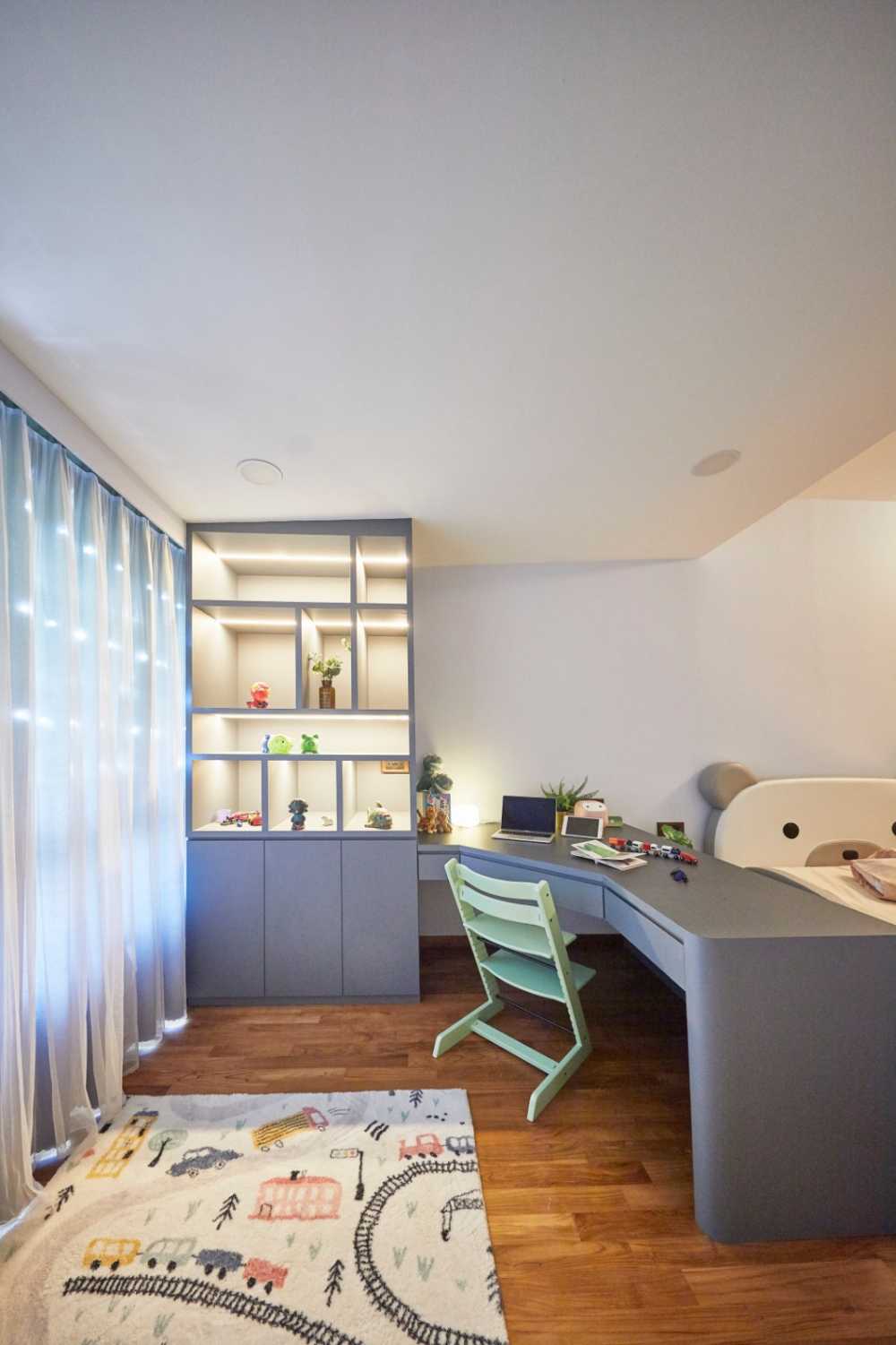 Minimalist Bedroom with Built-in Bed and Bedside Table