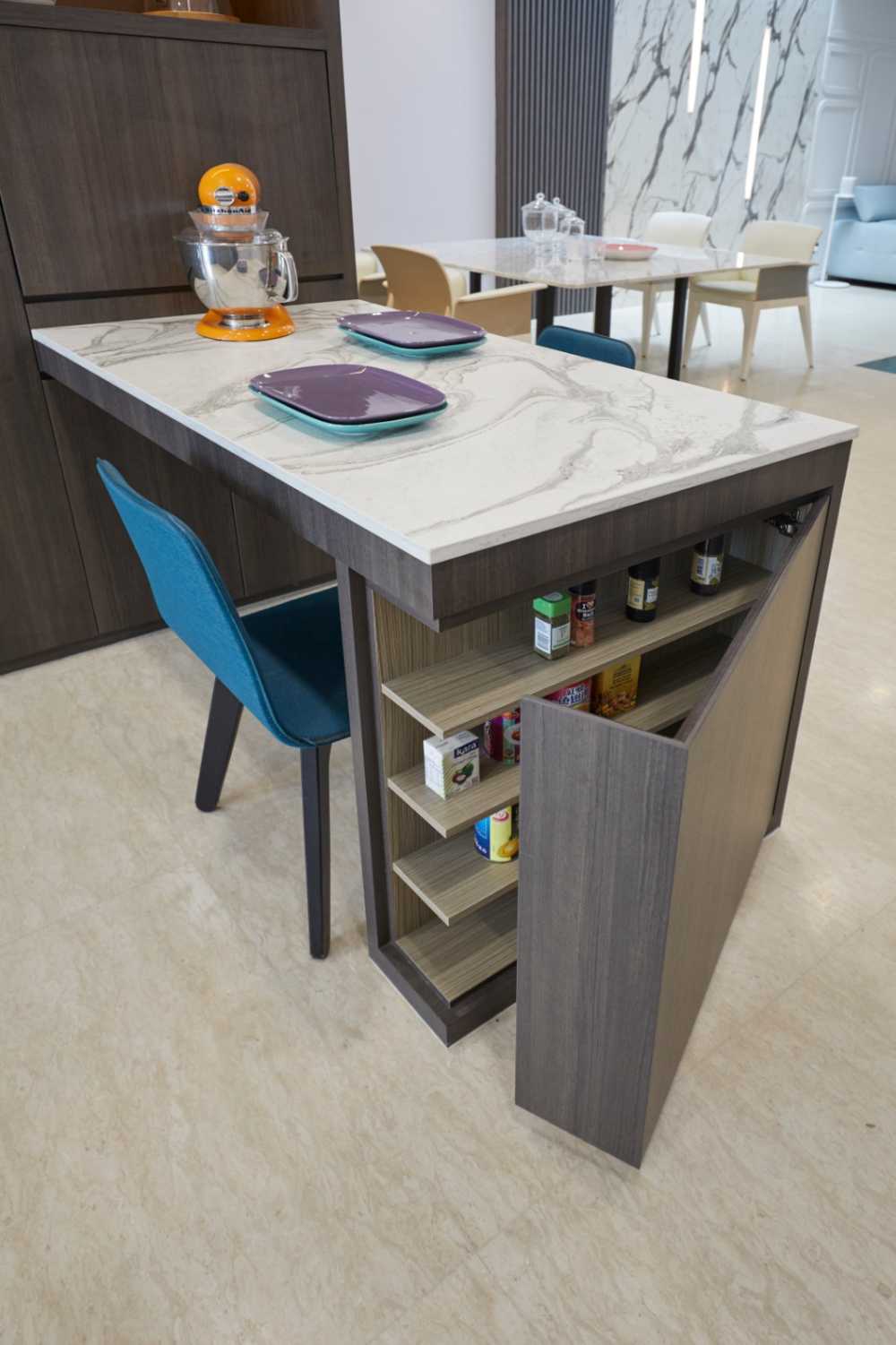 Minimalist Dining Room with Dining Chairs and Tableware