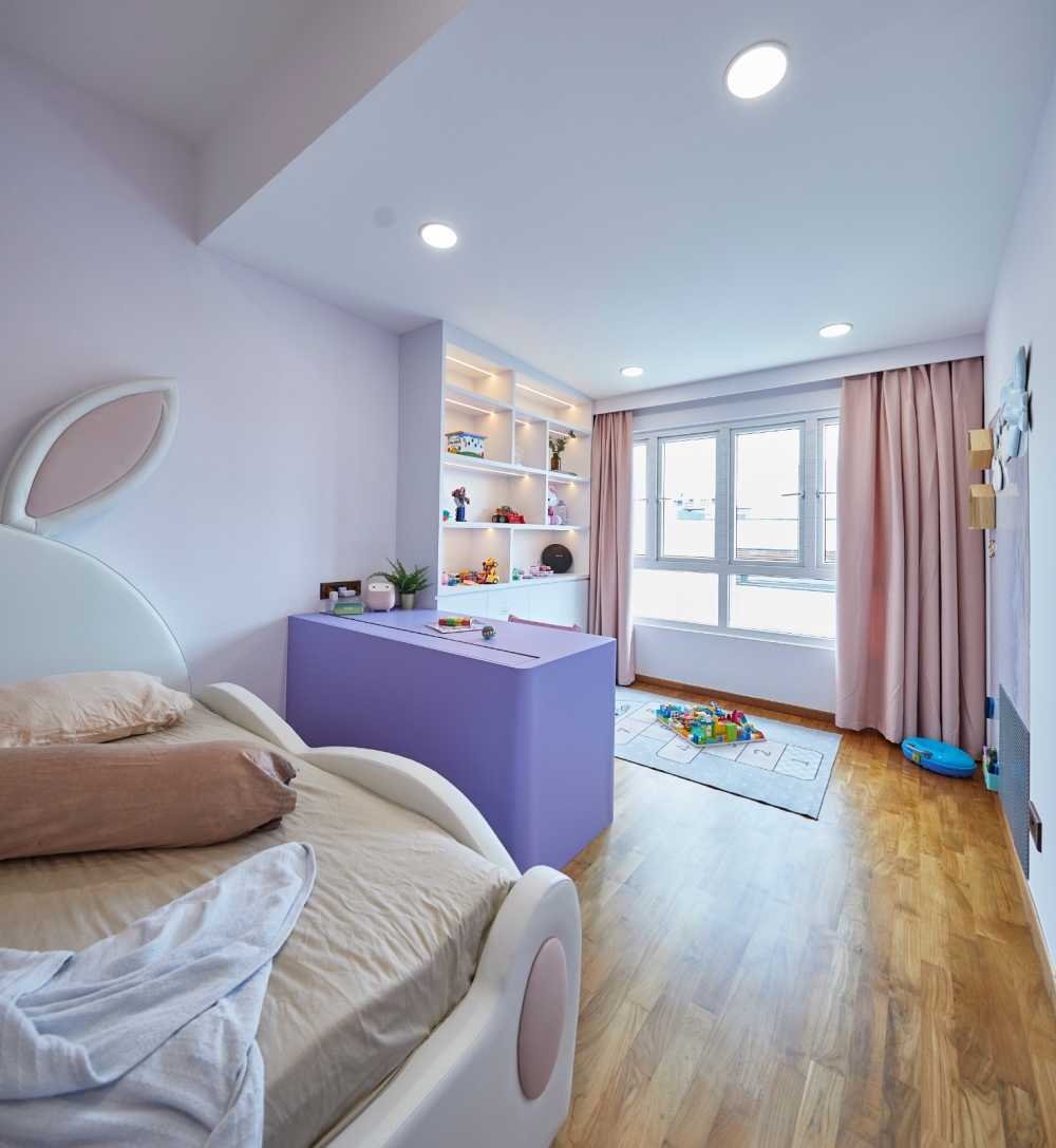 Minimalist Bedroom with Cove Lighting and Roller Blinds