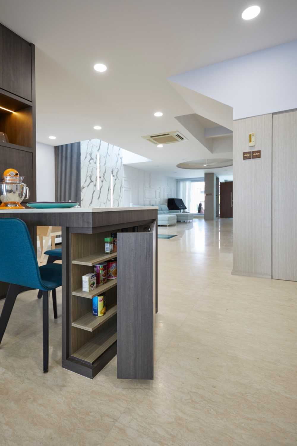 Minimalist Dining Room with Drinkware and Stools