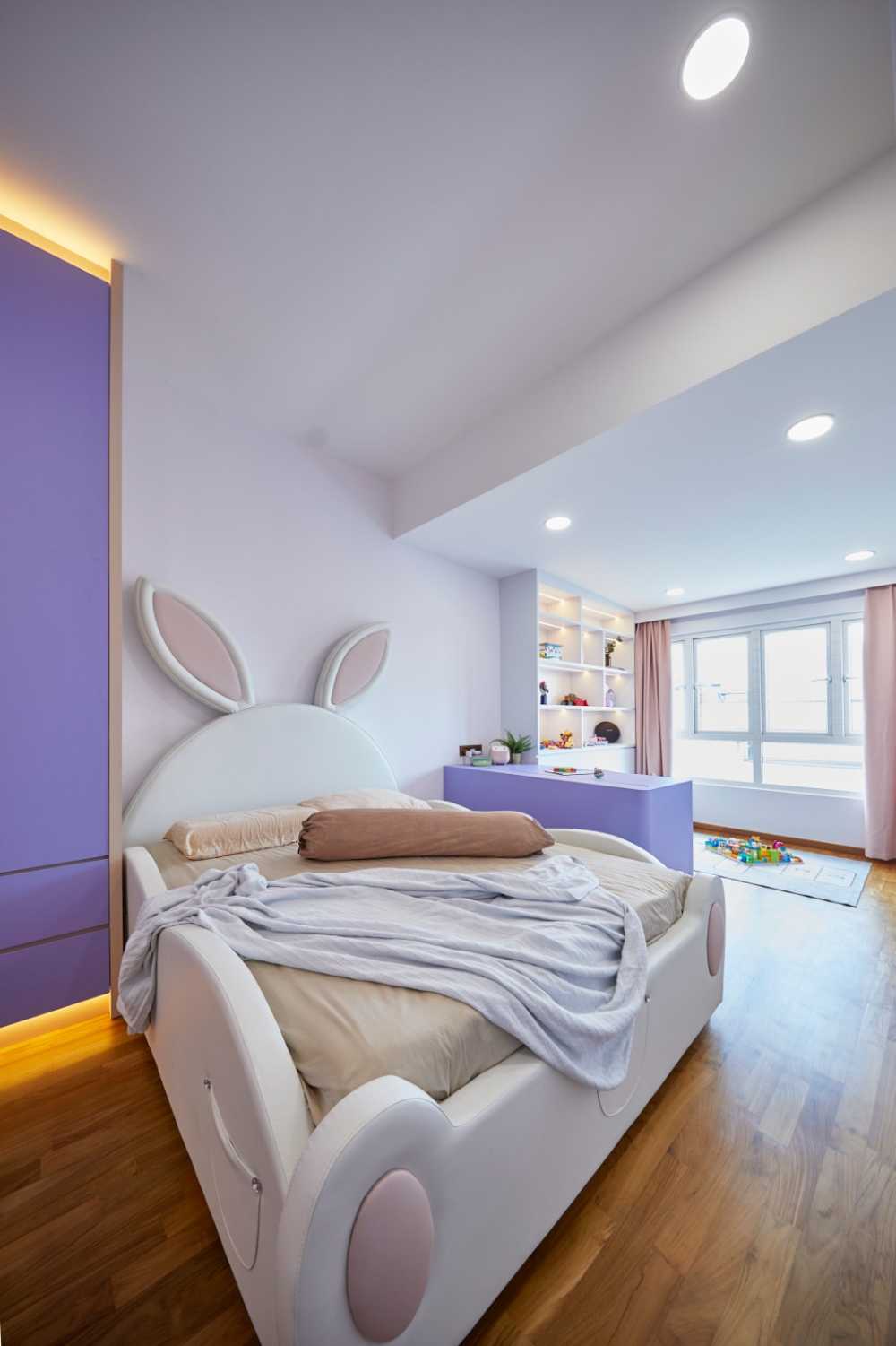 Minimalist Bedroom with Cove Lighting and Drop Ceiling