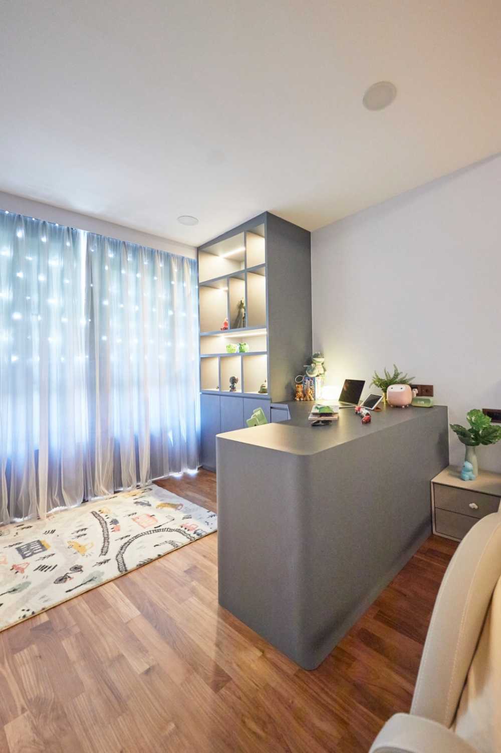 Minimalist Bedroom with Cove Lighting and Bedside Table