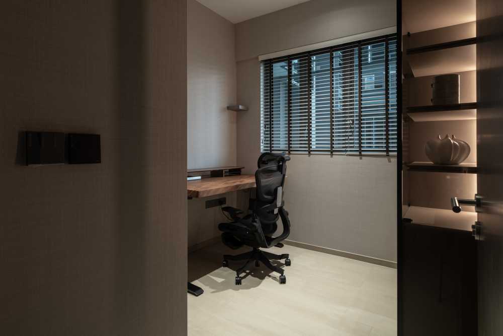 Contemporary Study with Drop Light and Cove Lighting