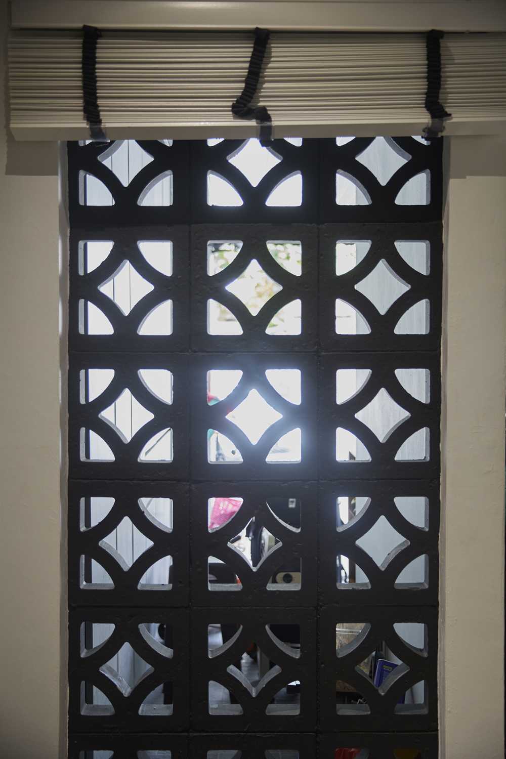 Asian Entryway with Mirror and Seating Bench