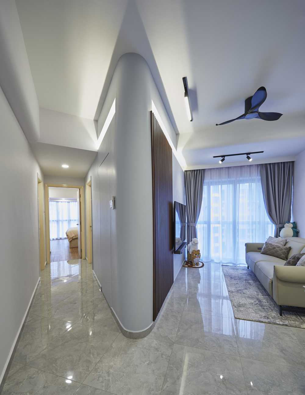 Modern Entryway with Mirror and Shoe Cabinets
