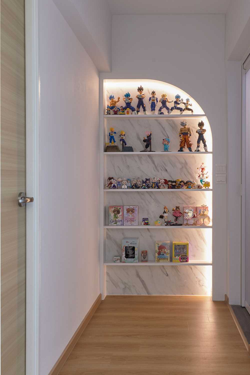 Scandinavian Living Room with TV Console and Feature Wall
