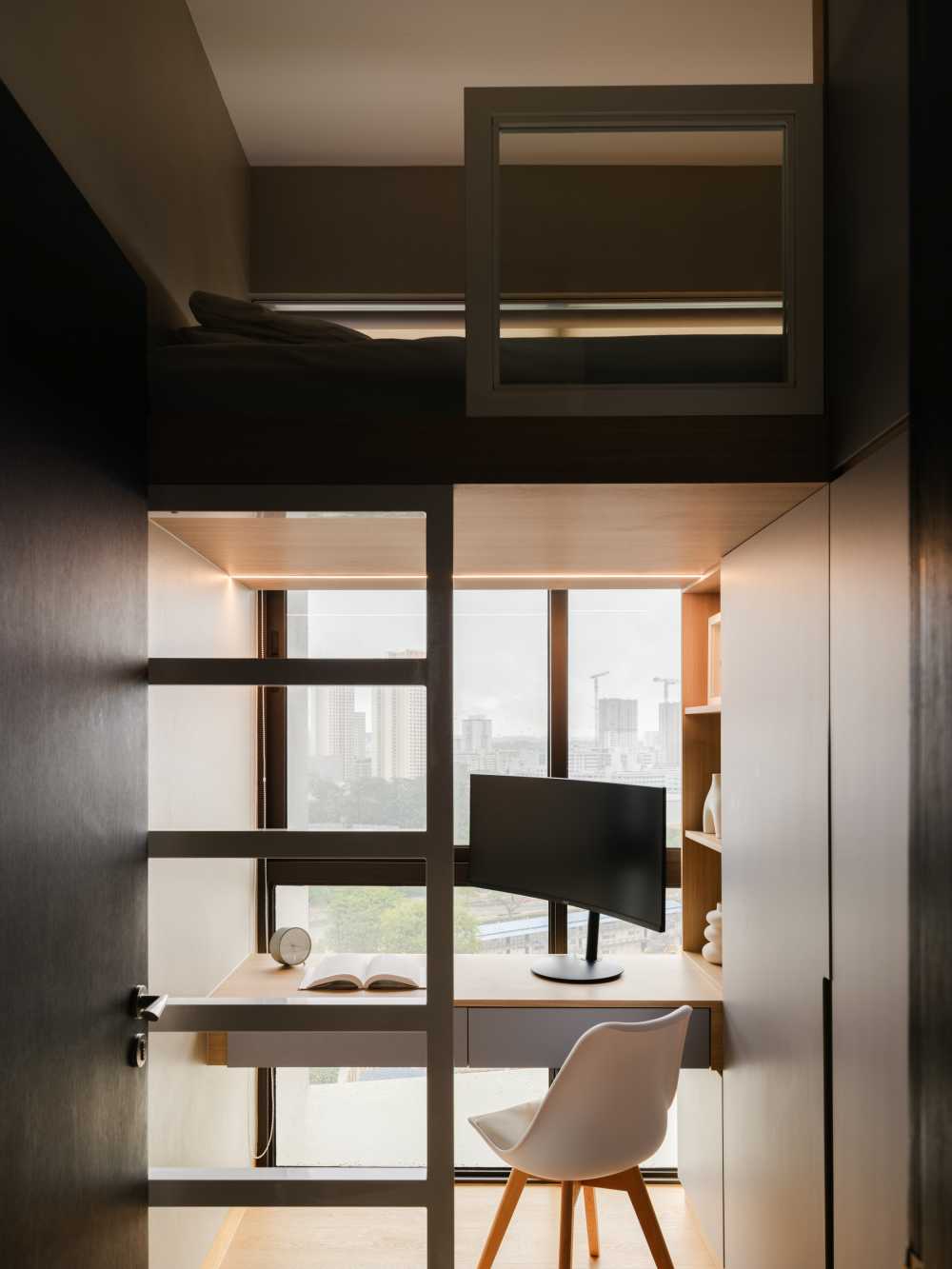 Modern Home Office with Desk and Desk Chairs