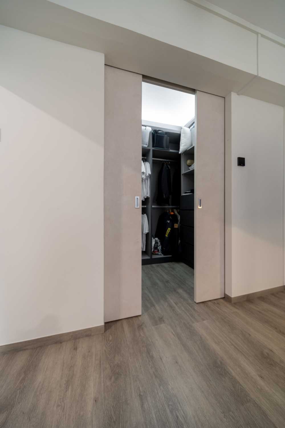 Contemporary Bedroom with Wardrobe and Doors