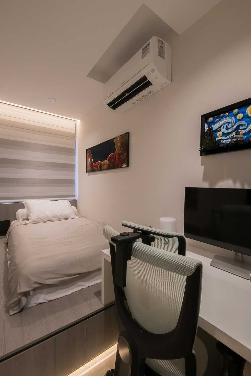 Contemporary Kids Room with Platform Bed and Children's Beds