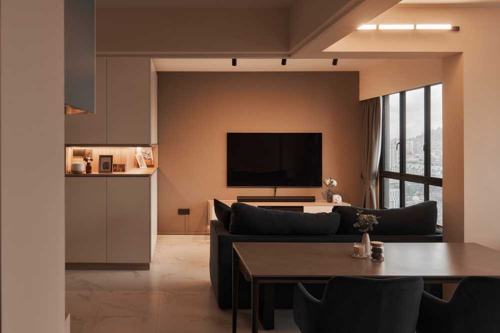 Modern Living Room with TV Console and Flooring