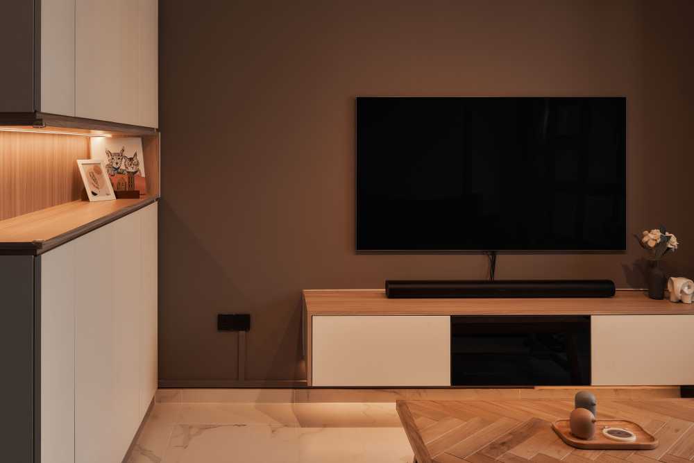 Modern Living Room with TV Console and TV
