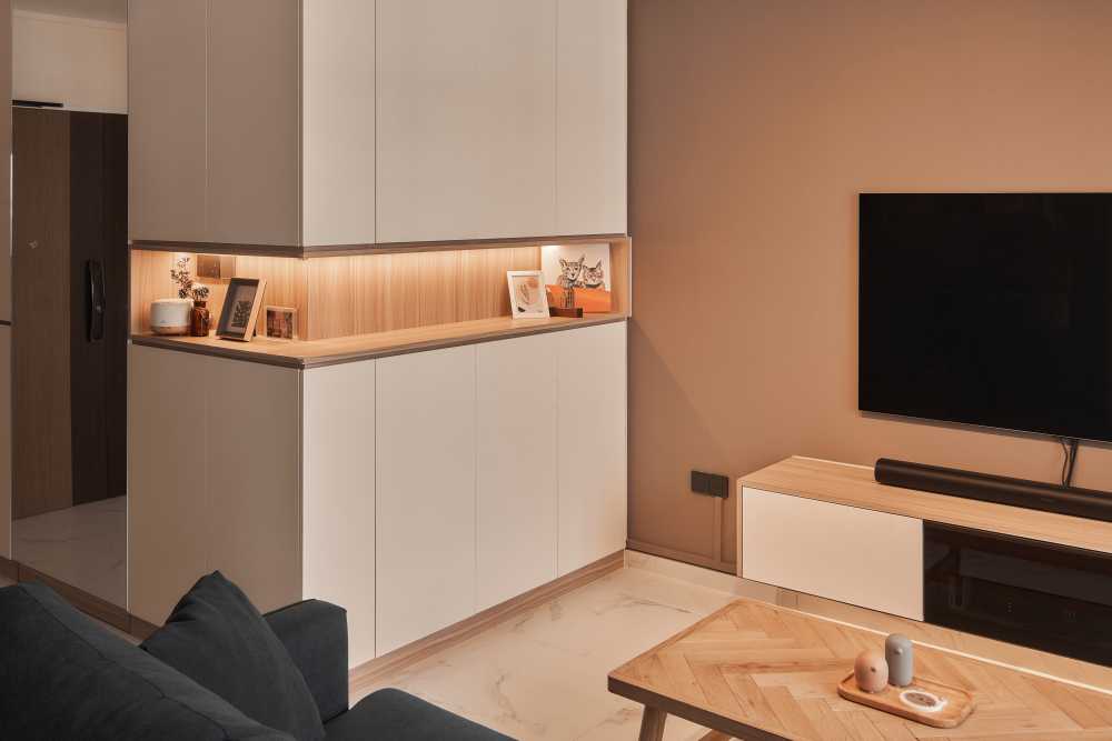 Modern Living Room with TV Console and TV