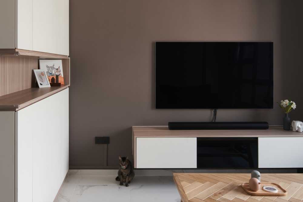 Modern Living Room with TV Console and TV