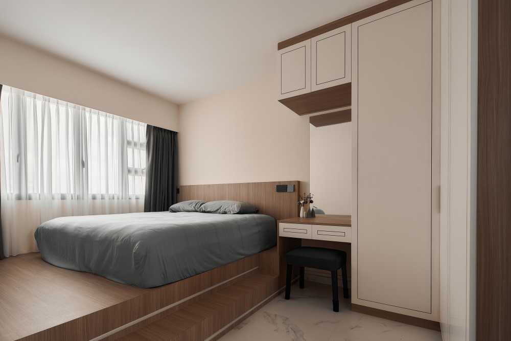 Modern Bedroom with Bedside Table and Lighting