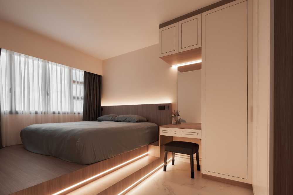 Modern Bedroom with Wardrobe and Closet