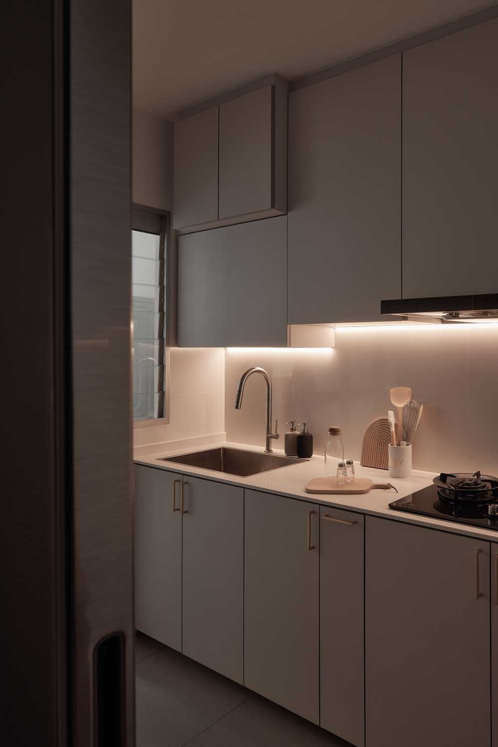 Scandinavian Kitchen with Countertop and Kitchen Island