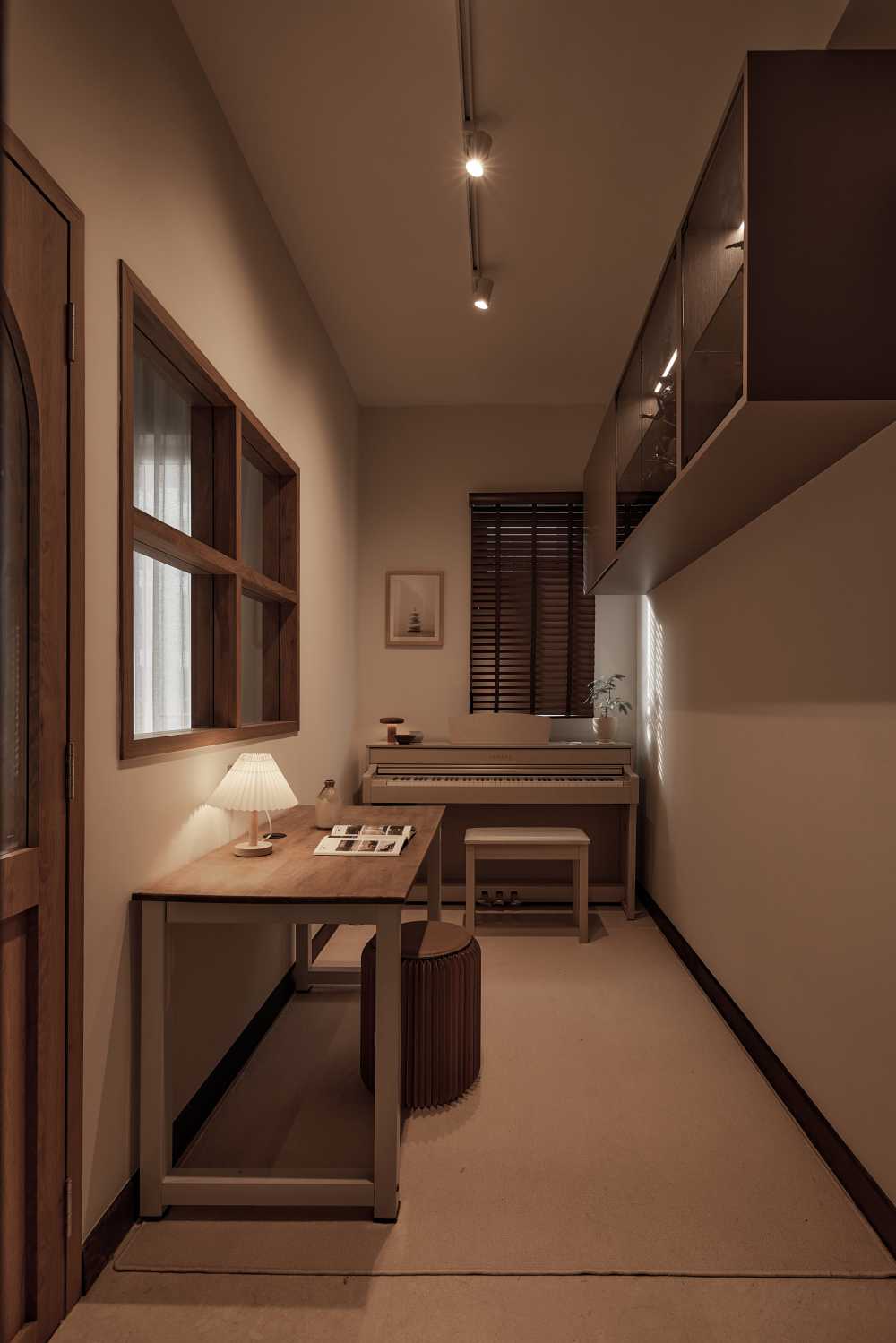 Modern Study with Bookshelf and Downlights