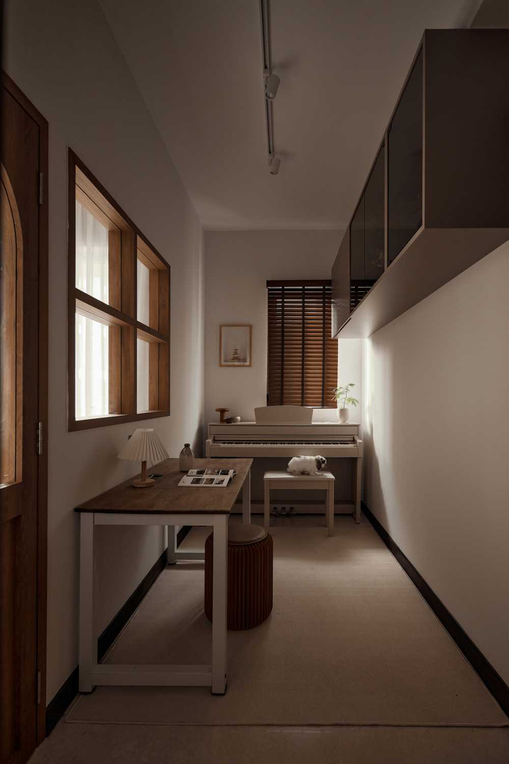 Modern Study with Desk and Storage Cabinets