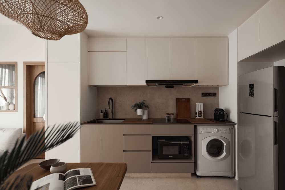 Modern Kitchen with Cupboard and Open Kitchen