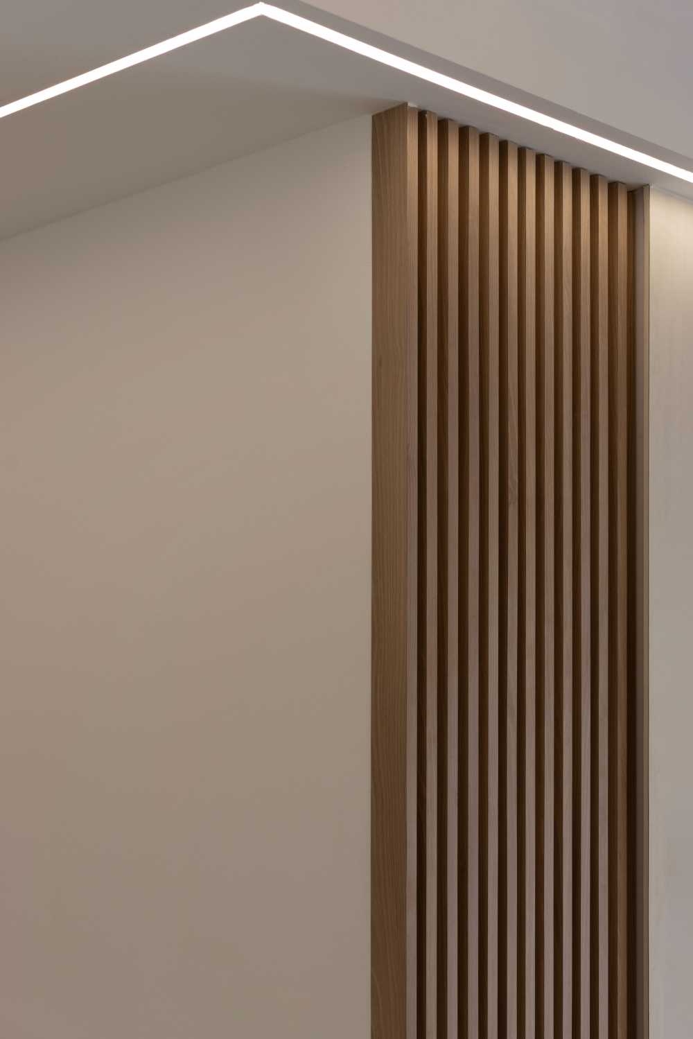 Modern Living Room with Feature Wall and Ceiling Light