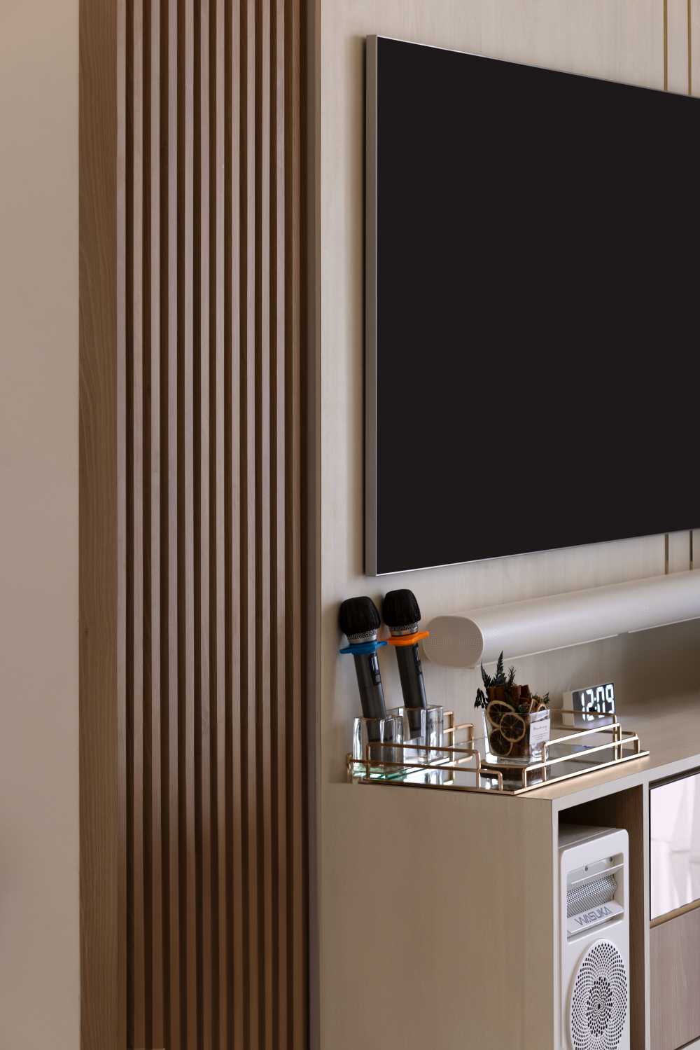 Modern Living Room with TV Console and Feature Wall