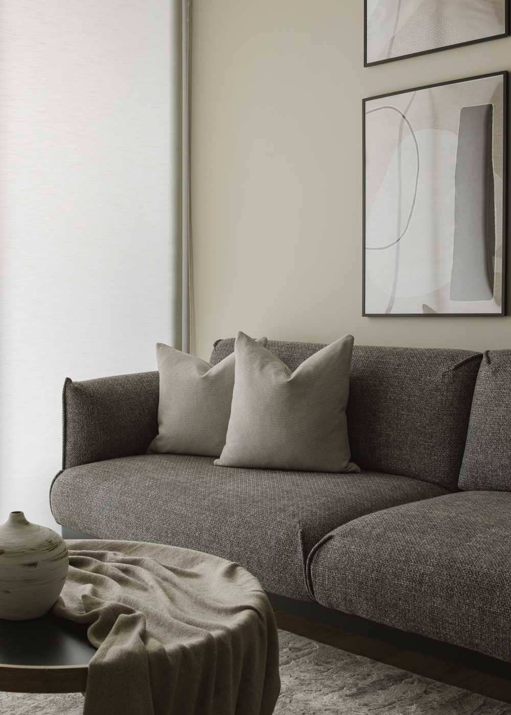 Modern Living Room with Artwork and Carpet