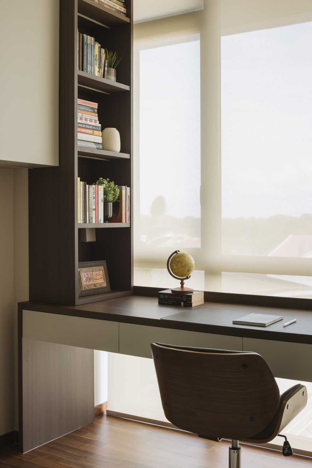 Modern Home Office with Desk and Desk Chairs