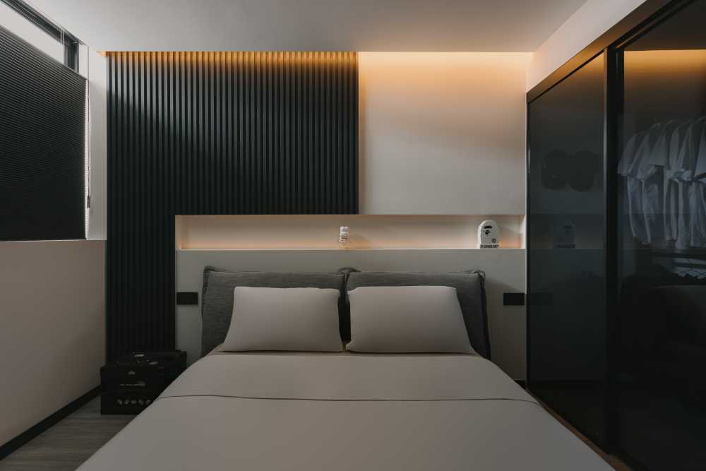 Modern Bedroom with Cove Lighting and Wardrobe