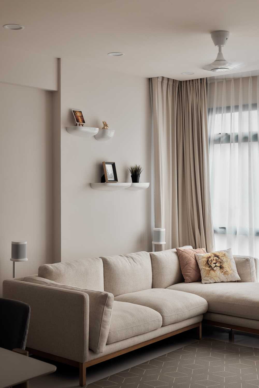 Modern Living Room with Ceiling Light and Carpet