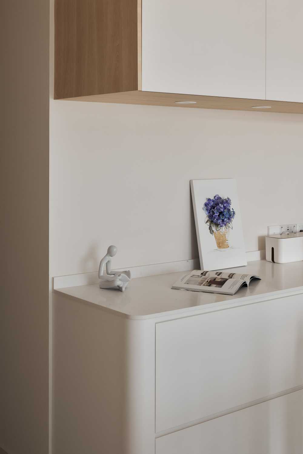 Modern Pantry with Kitchen Island and Console Table
