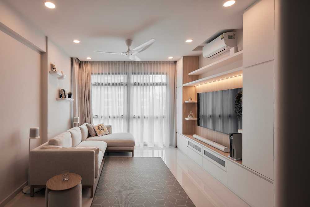 Modern Living Room with TV Console and Sofa