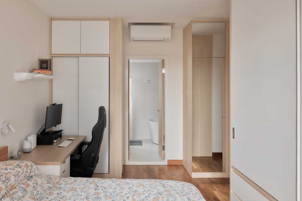 Modern Bedroom with Bedroom Dresser and Queen Bed