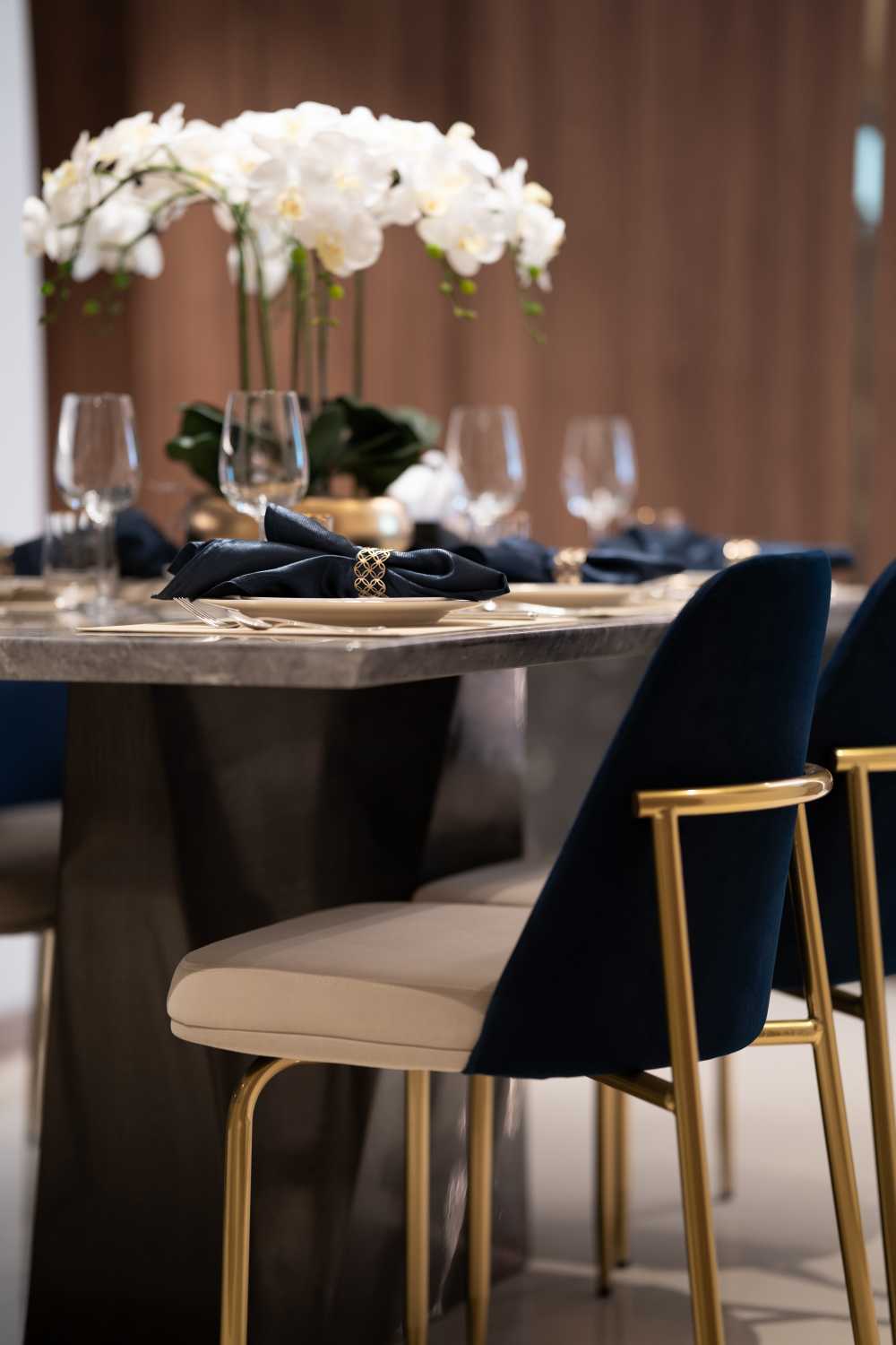 Contemporary Dining Room with Cove Lighting and Ceiling Light