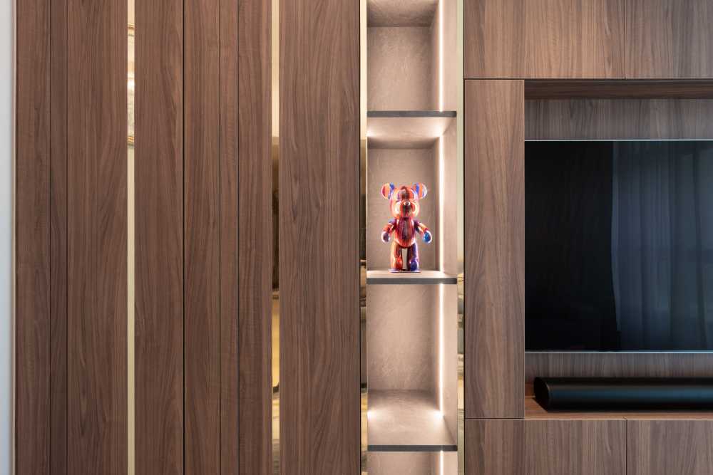 Contemporary Living Room with Countertop and Vinyl Flooring