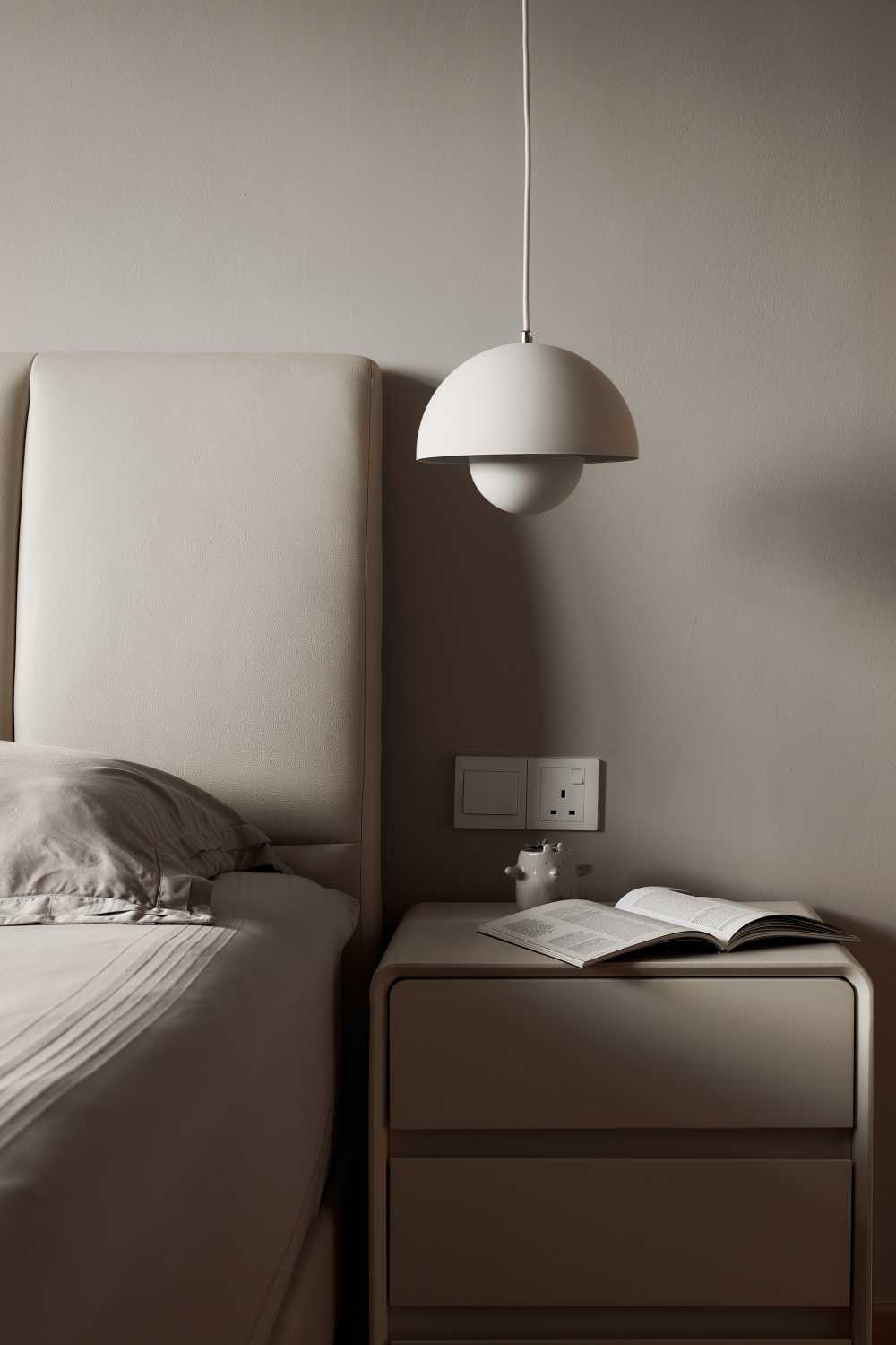 Asian Bedroom with Ceiling Light and Wardrobe