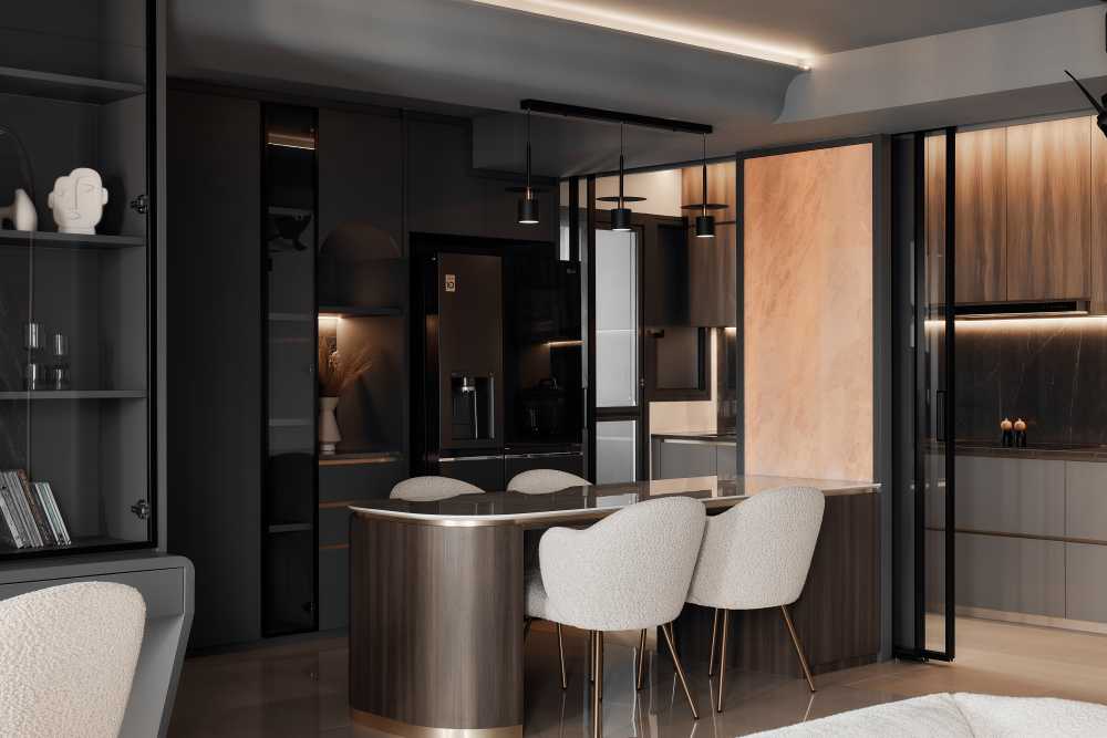 Modern Dining Room with Dining Table and Dining Chairs