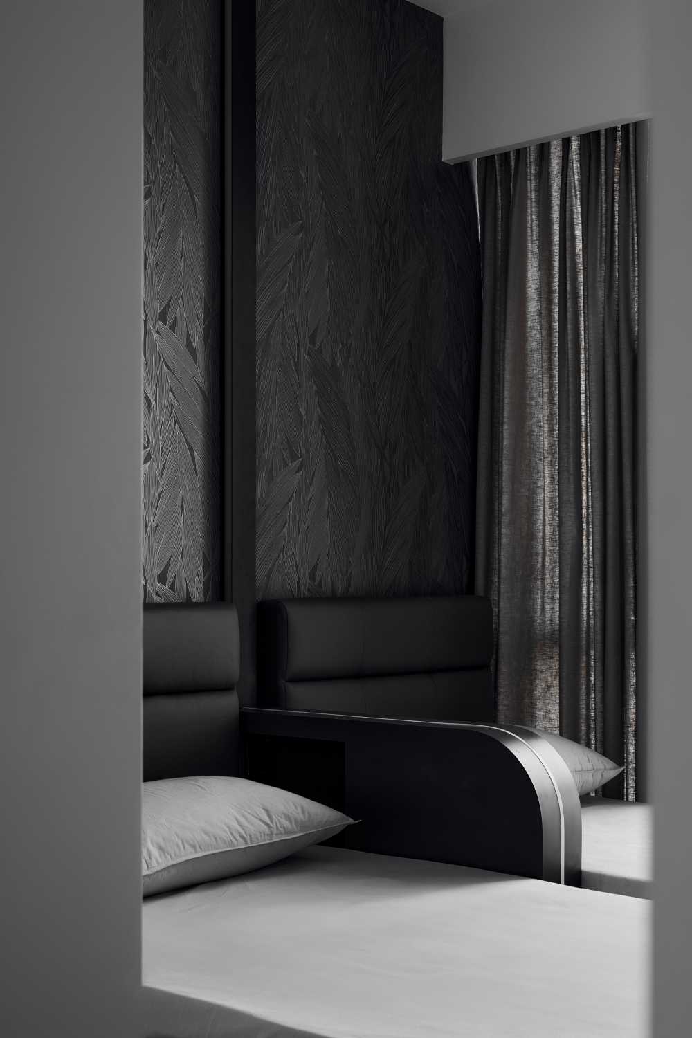 Modern Bedroom with Single Bed and Bed