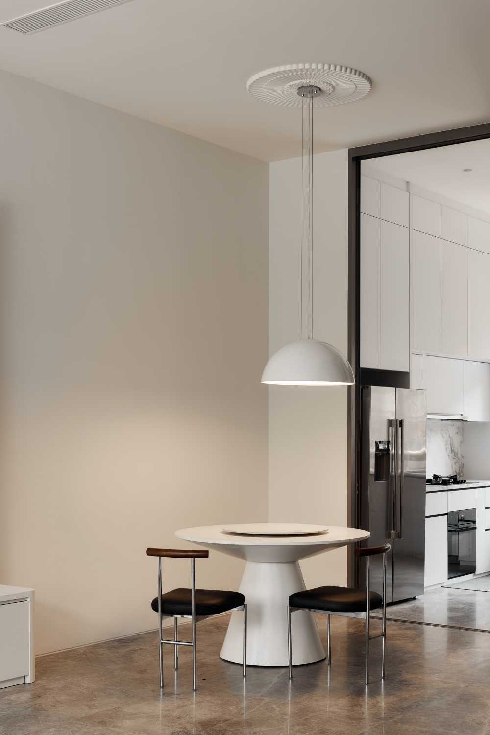 Modern Dining Room with Chandelier and Dining Table