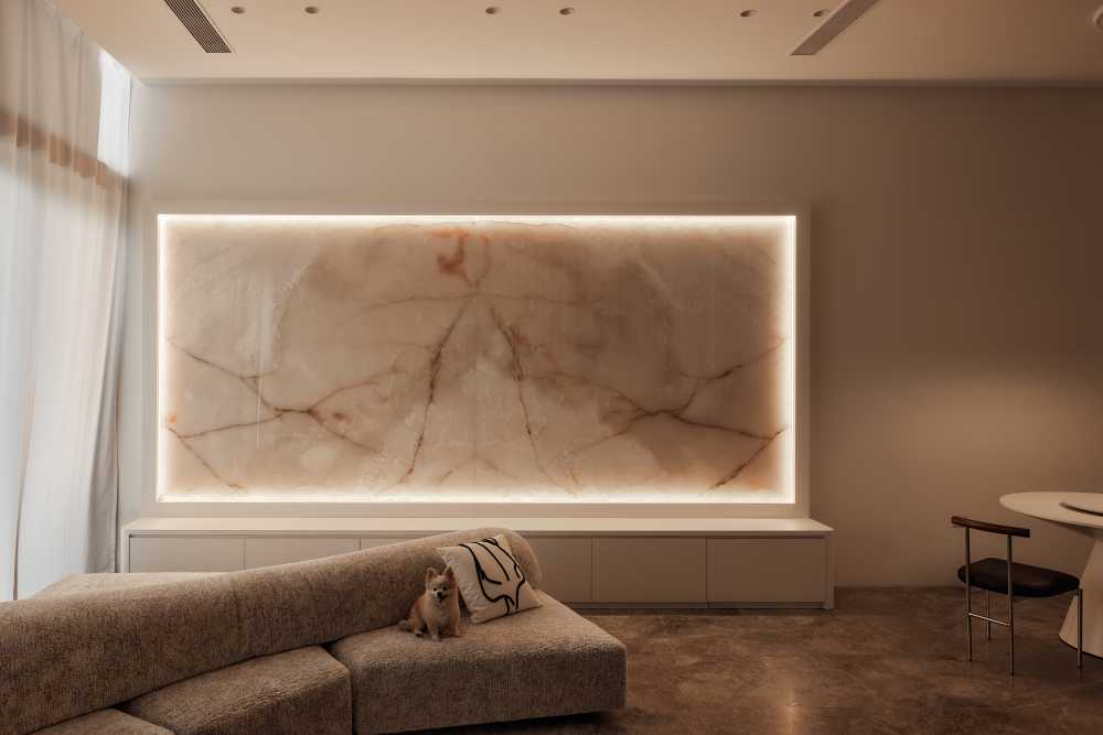 Modern Living Room with Feature Wall and Sofa